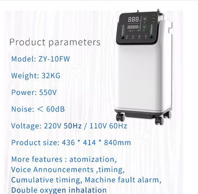 Generador portátil inteligente lleno de la máquina del oxígeno del nebulizador 10 litros