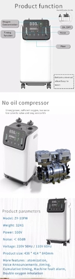Máquina móvil del concentrador del O2 del oxígeno del flujo dual 10 L